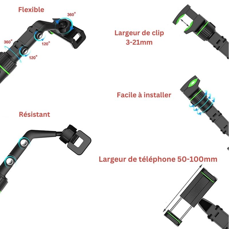 Support de Smartphone à 360° pour rétroviseur ™